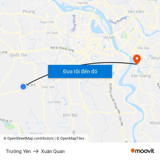 Trường Yên to Xuân Quan map