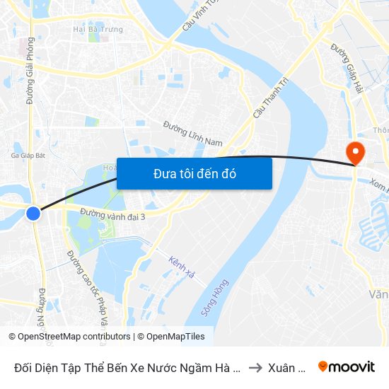 Đối Diện Tập Thể Bến Xe Nước Ngầm Hà Nội - Ngọc Hồi to Xuân Quan map