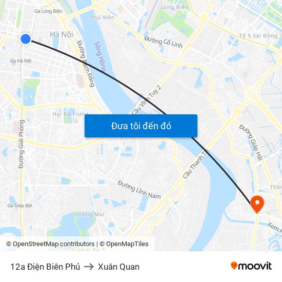 12a Điện Biên Phủ to Xuân Quan map