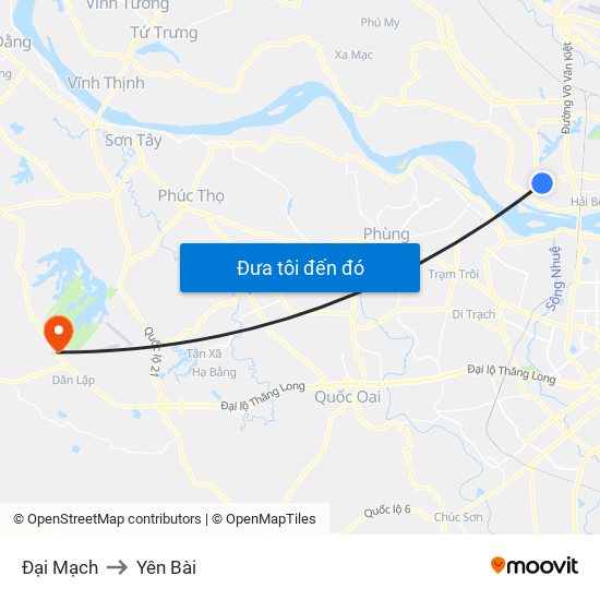 Đại Mạch to Yên Bài map