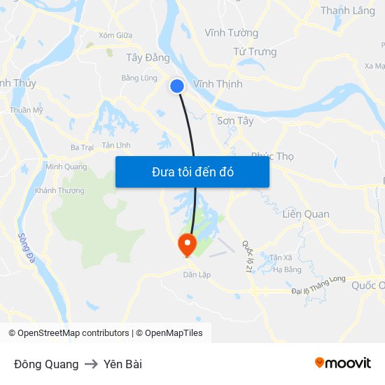 Đông Quang to Yên Bài map