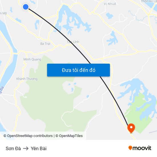 Sơn Đà to Yên Bài map