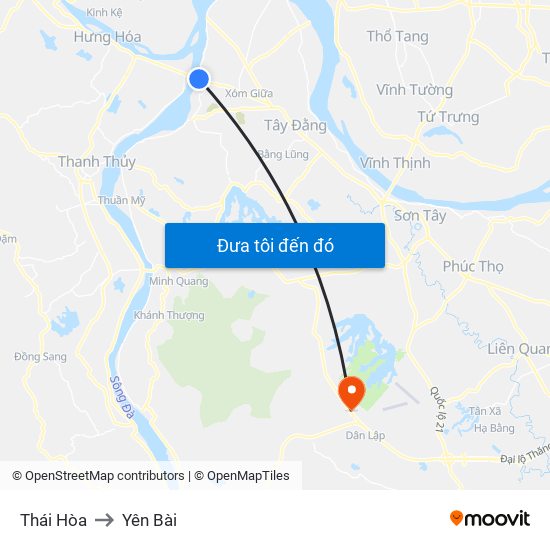 Thái Hòa to Yên Bài map