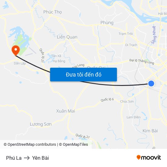 Phú La to Yên Bài map
