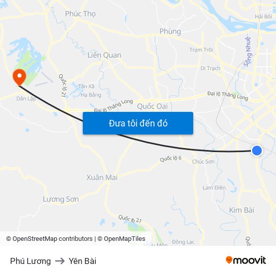 Phú Lương to Yên Bài map