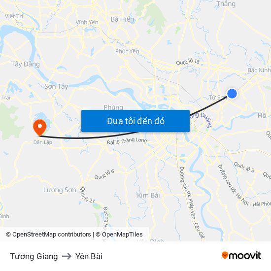 Tương Giang to Yên Bài map