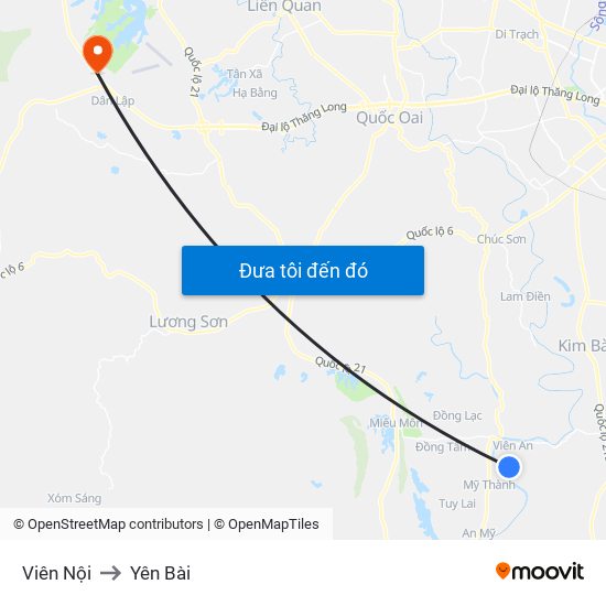 Viên Nội to Yên Bài map