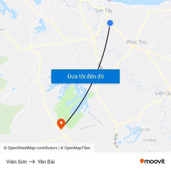 Viên Sơn to Yên Bài map