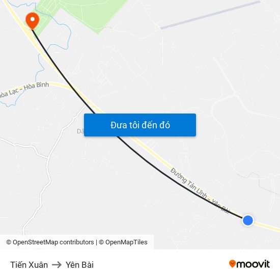 Tiến Xuân to Yên Bài map