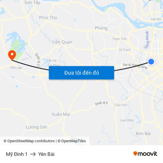 Mỹ Đình 1 to Yên Bài map