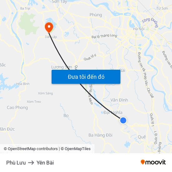Phù Lưu to Yên Bài map