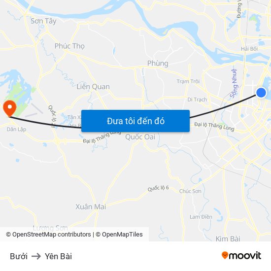 Bưởi to Yên Bài map