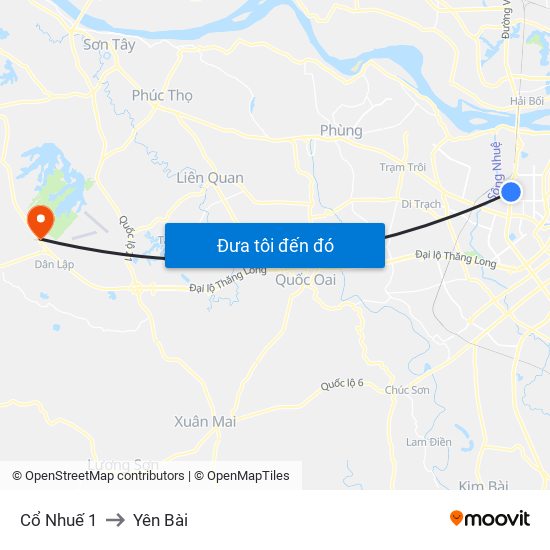 Cổ Nhuế 1 to Yên Bài map