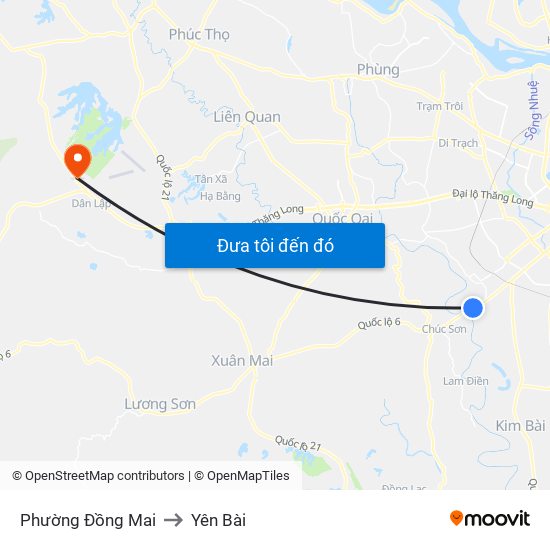 Phường Đồng Mai to Yên Bài map