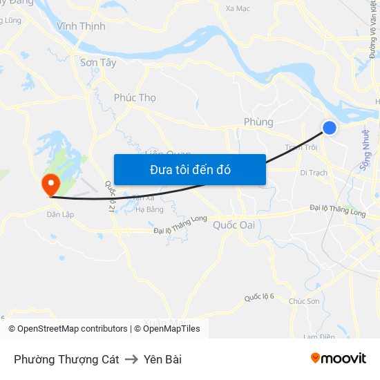 Phường Thượng Cát to Yên Bài map