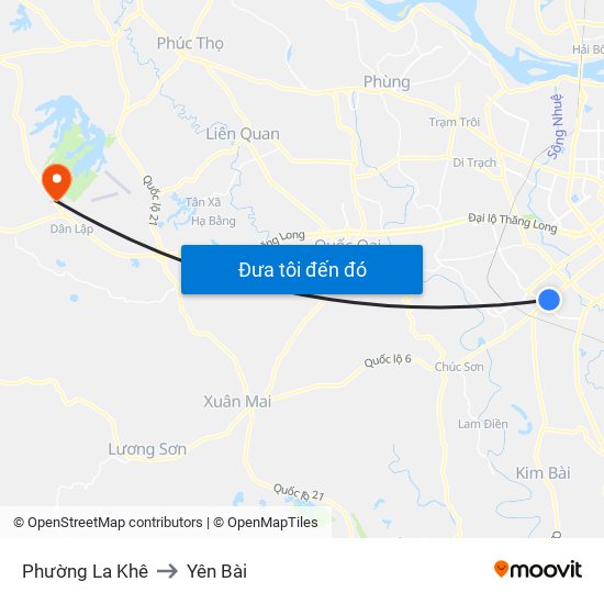 Phường La Khê to Yên Bài map
