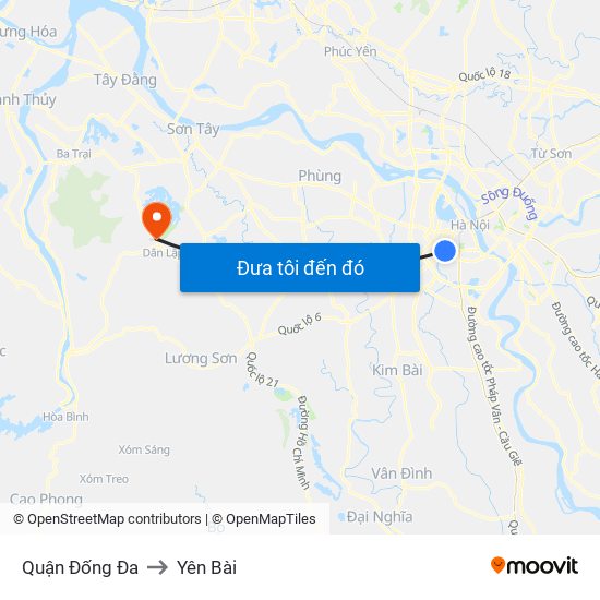 Quận Đống Đa to Yên Bài map