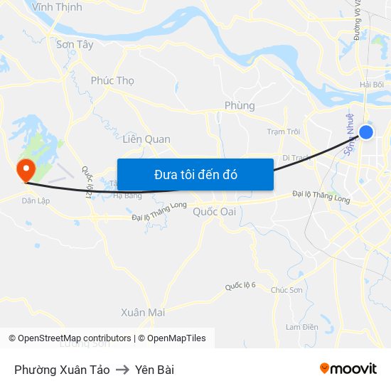 Phường Xuân Tảo to Yên Bài map