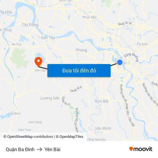 Quận Ba Đình to Yên Bài map