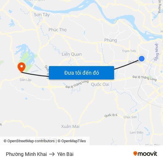 Phường Minh Khai to Yên Bài map