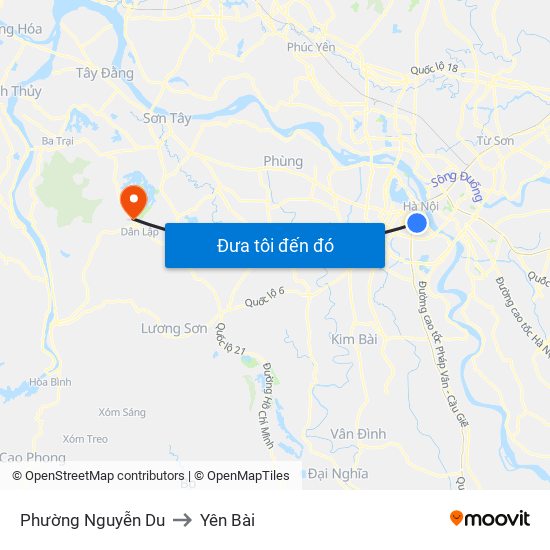 Phường Nguyễn Du to Yên Bài map
