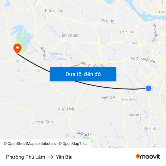 Phường Phú Lãm to Yên Bài map