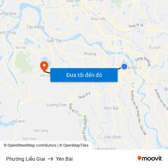 Phường Liễu Giai to Yên Bài map