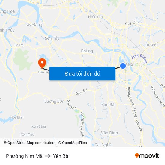 Phường Kim Mã to Yên Bài map