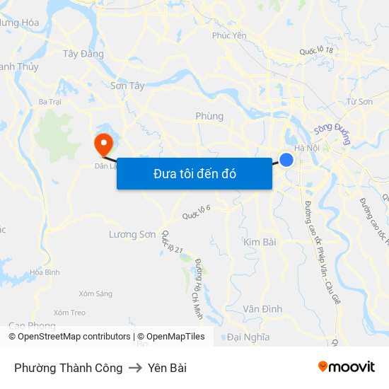 Phường Thành Công to Yên Bài map