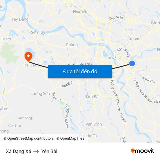 Xã Đặng Xá to Yên Bài map