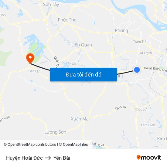 Huyện Hoài Đức to Yên Bài map