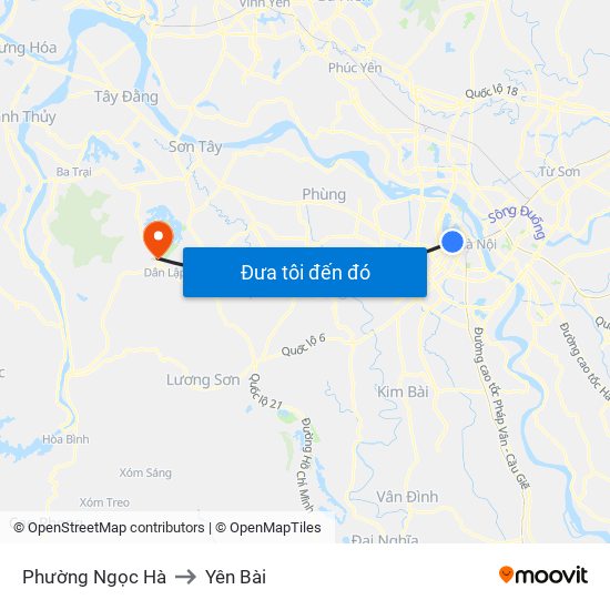 Phường Ngọc Hà to Yên Bài map