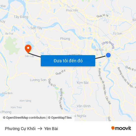 Phường Cự Khối to Yên Bài map