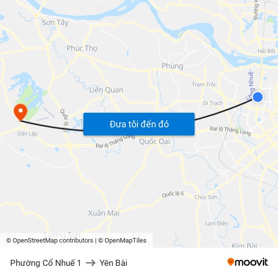 Phường Cổ Nhuế 1 to Yên Bài map