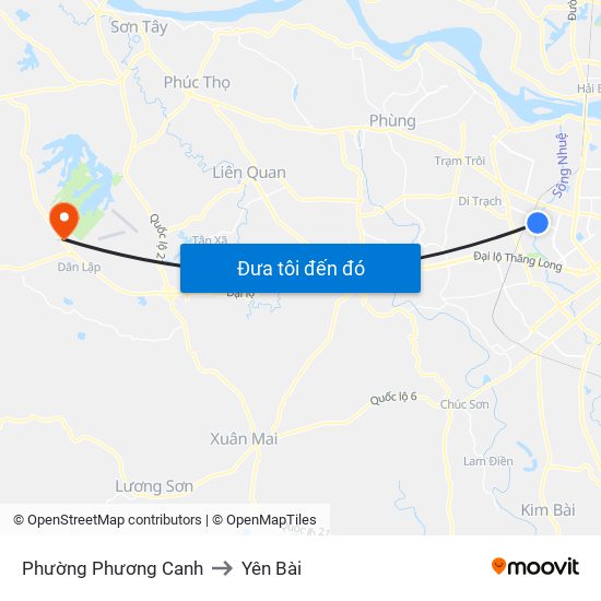 Phường Phương Canh to Yên Bài map