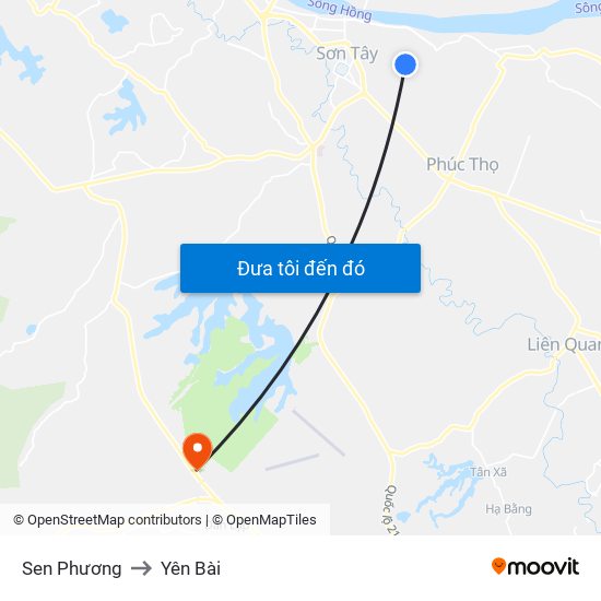 Sen Phương to Yên Bài map