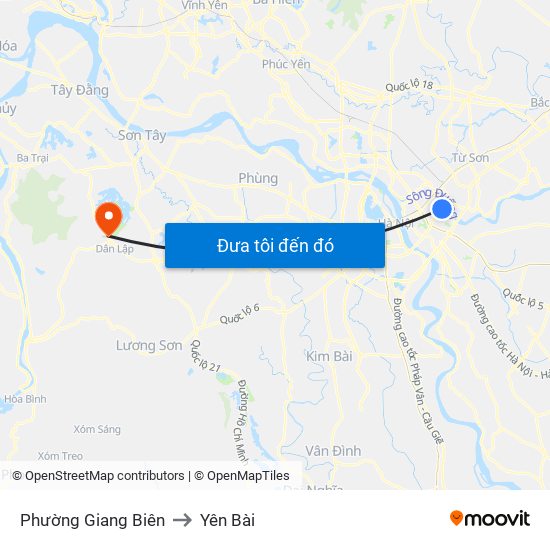 Phường Giang Biên to Yên Bài map