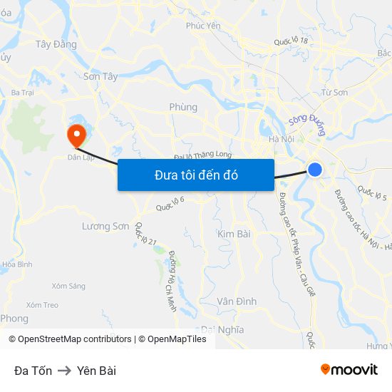 Đa Tốn to Yên Bài map