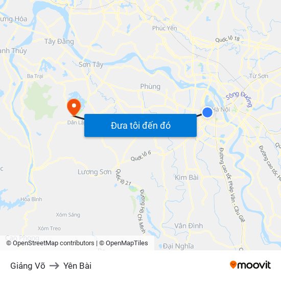 Giảng Võ to Yên Bài map