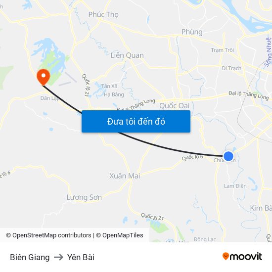 Biên Giang to Yên Bài map