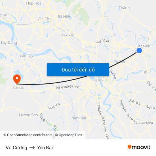 Võ Cường to Yên Bài map