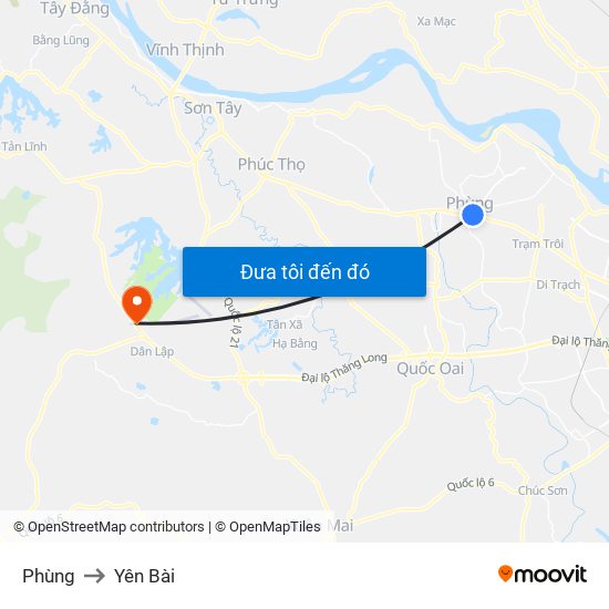 Phùng to Yên Bài map