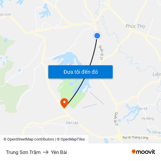 Trung Sơn Trầm to Yên Bài map