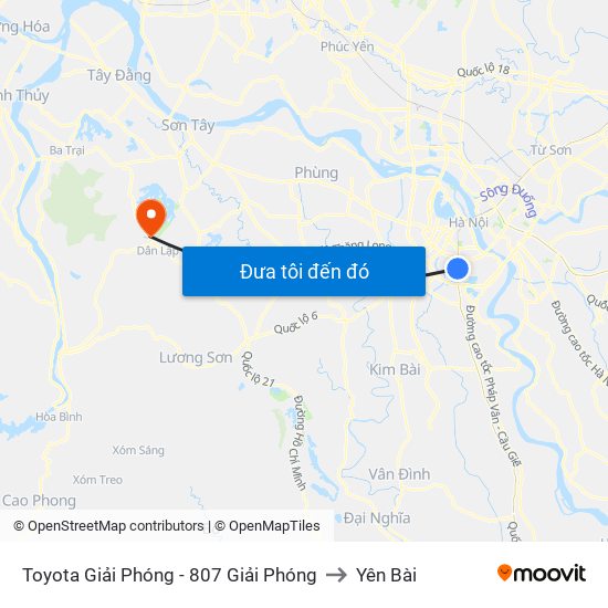 Toyota Giải Phóng - 807 Giải Phóng to Yên Bài map