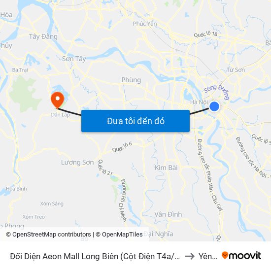 Đối Diện Aeon Mall Long Biên (Cột Điện T4a/2a-B Đường Cổ Linh) to Yên Bài map