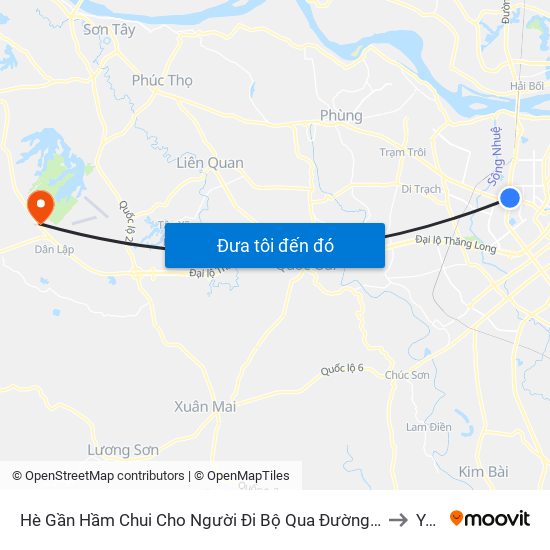 2b Phạm Văn Đồng to Yên Bài map