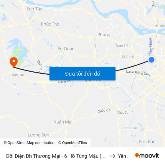 Đối Diện Đh Thương Mại - 6 Hồ Tùng Mậu (Cột Sau) to Yên Bài map