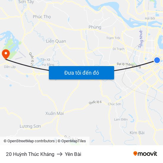 20 Huỳnh Thúc Kháng to Yên Bài map