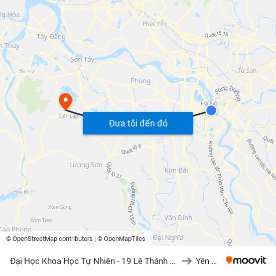 Đại Học Khoa Học Tự Nhiên - 19 Lê Thánh Tông to Yên Bài map