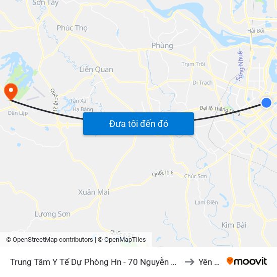 Trung Tâm Y Tế Dự Phòng Hn - 70 Nguyễn Chí Thanh to Yên Bài map